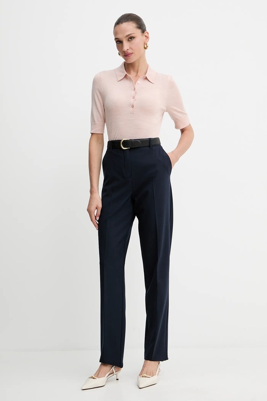 BOSS polo wełniane 50545015 pomarańczowy AW25