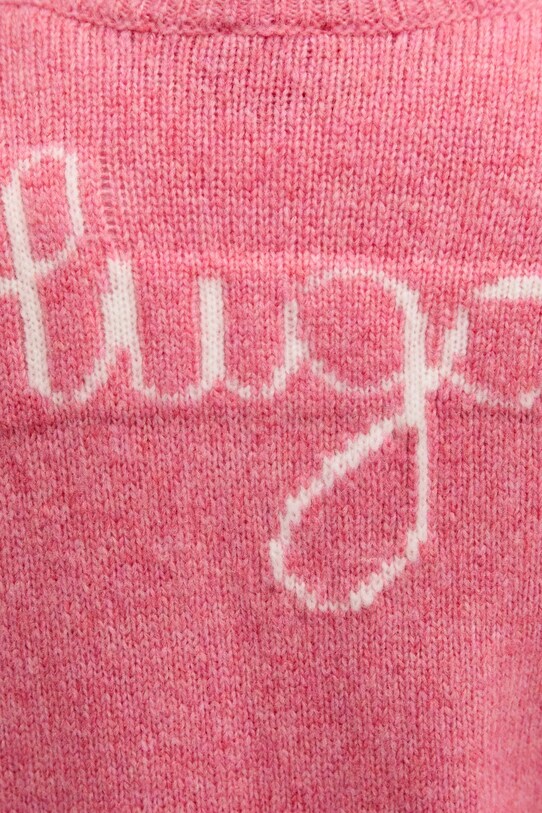Вовняний светр HUGO 50545092 рожевий