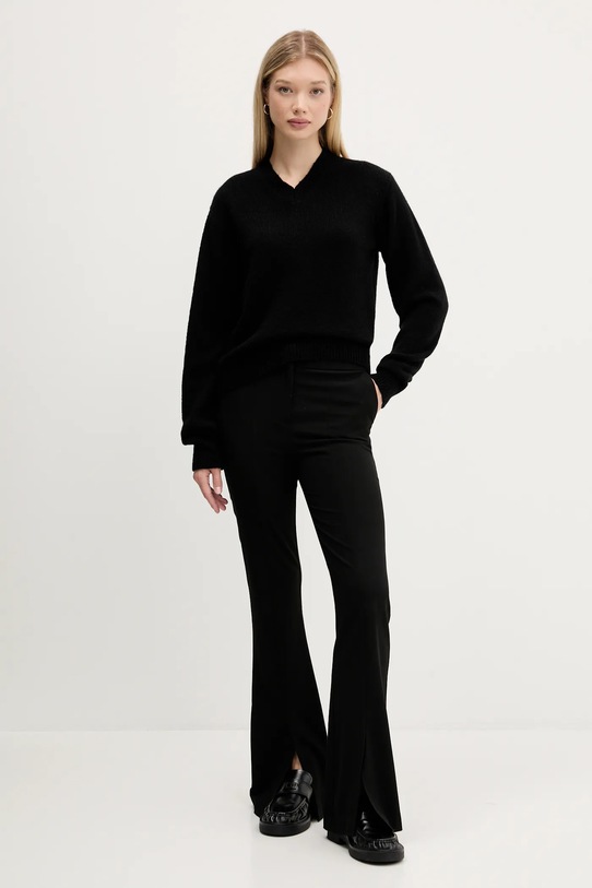 HUGO pulover de lână 50545092 negru AW25