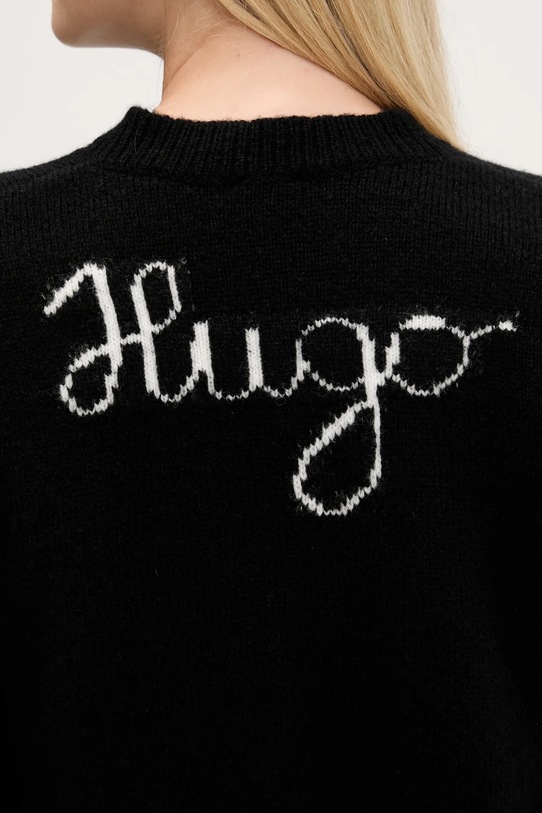 HUGO pulover de lână 50545092 negru