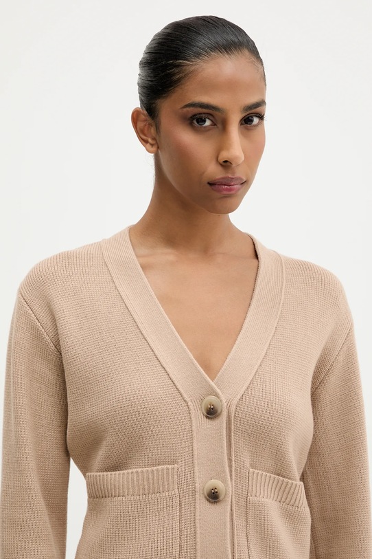 HUGO kardigan z wełną beżowy 50545141