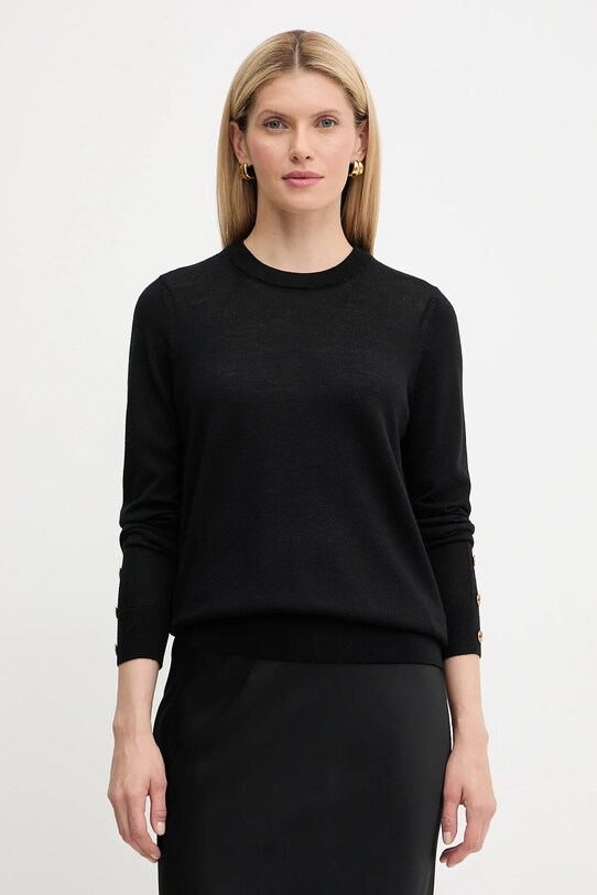 Vlněný svetr MICHAEL Michael Kors kulatý černá MT5619D4VR