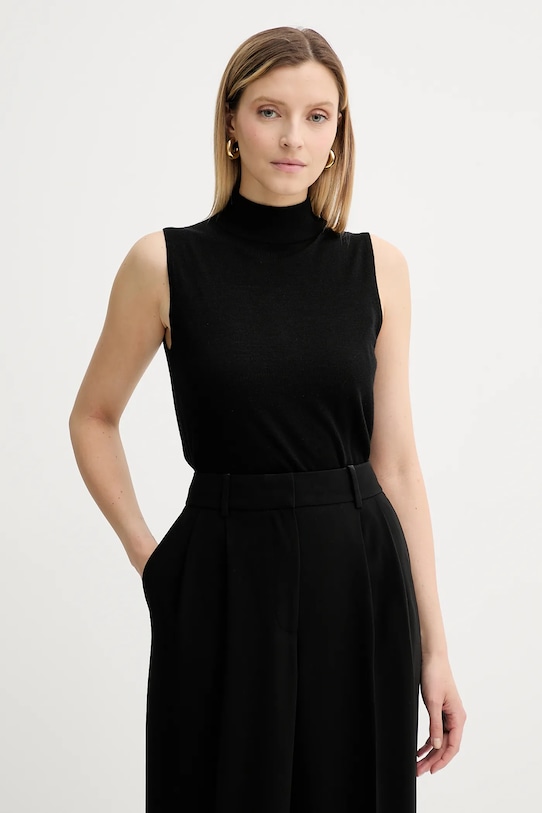 Vlněná vesta MICHAEL Michael Kors polorolák černá MT561904VR