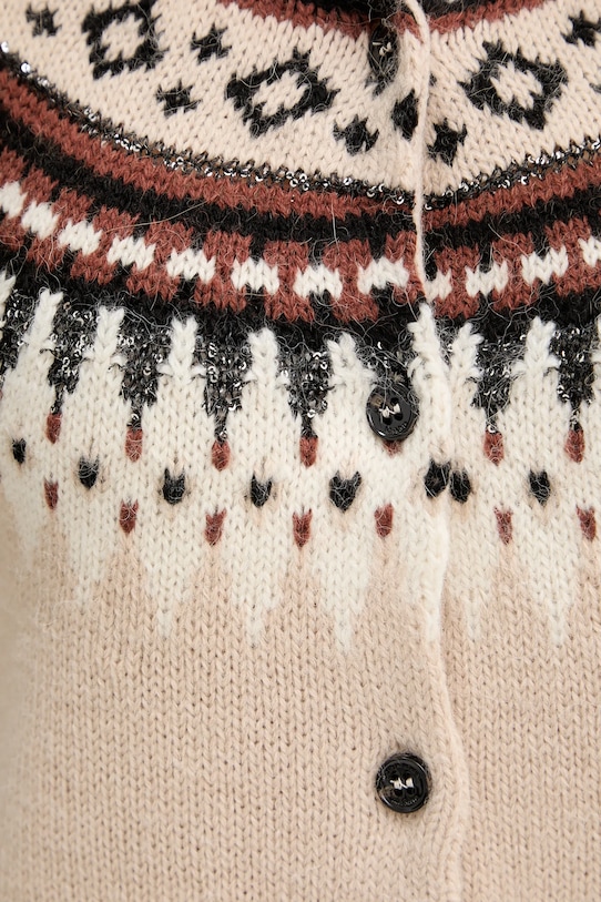 Weekend Max Mara kardigan z dodatkiem wełny CABIRIA 2525346033600 beżowy