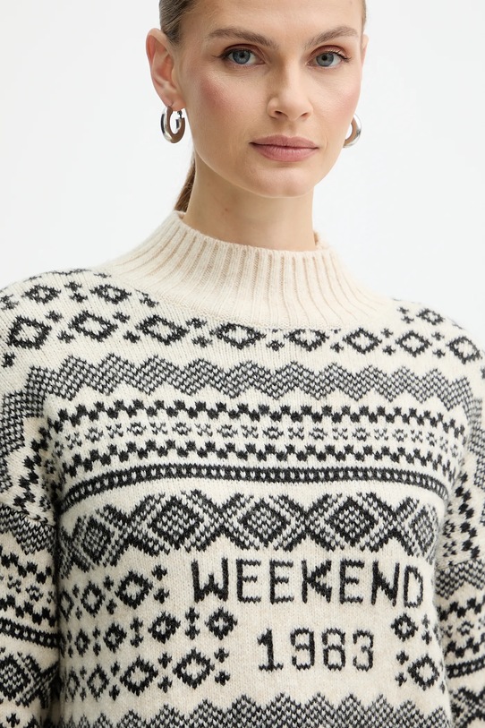 Weekend Max Mara sweter z dodatkiem wełny BRIOSO 2525366053600 beżowy