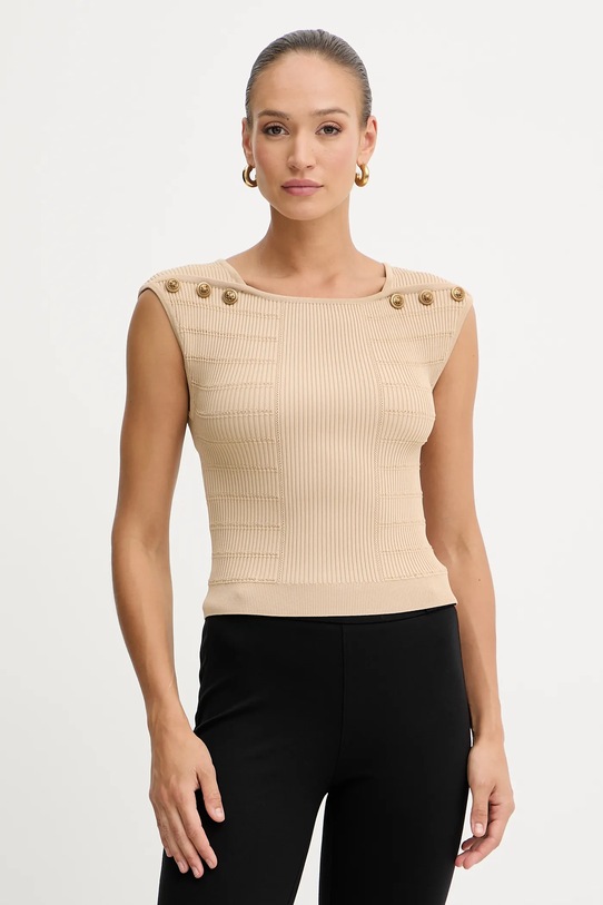 Guess top EVANGELINE z elastanem beżowy W5YR12.Z0130