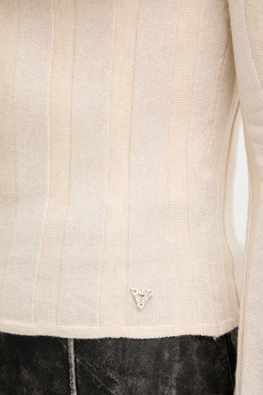 Guess sweter z domieszką wełny GEMMA W5YR13.Z3OT0 beżowy