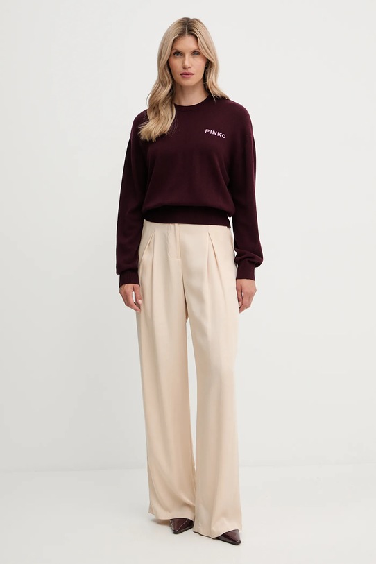 Pinko gyapjú pulóver 105561.A2SI burgundia AW25