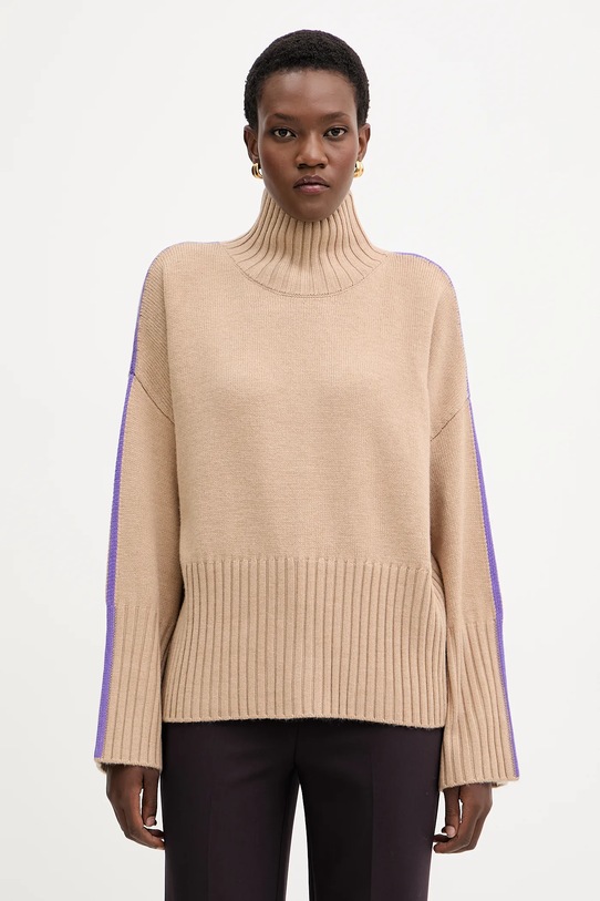 Pinko sweter wełniany wełna beżowy 105396.A2PL