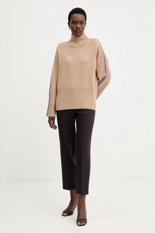 Pinko sweter wełniany 105396.A2PL beżowy AW25
