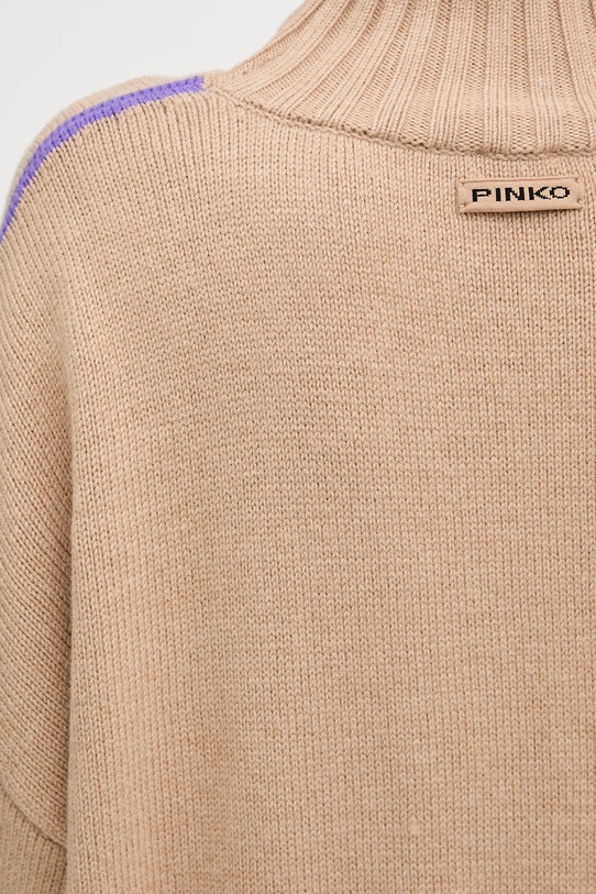 Pinko sweter wełniany 105396.A2PL beżowy