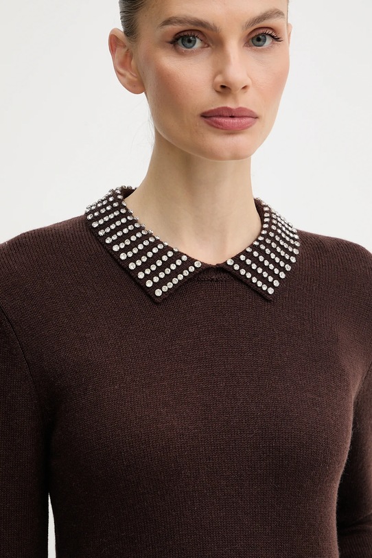 Pulover s primesjo volne Pinko rjava 105530.A2S4