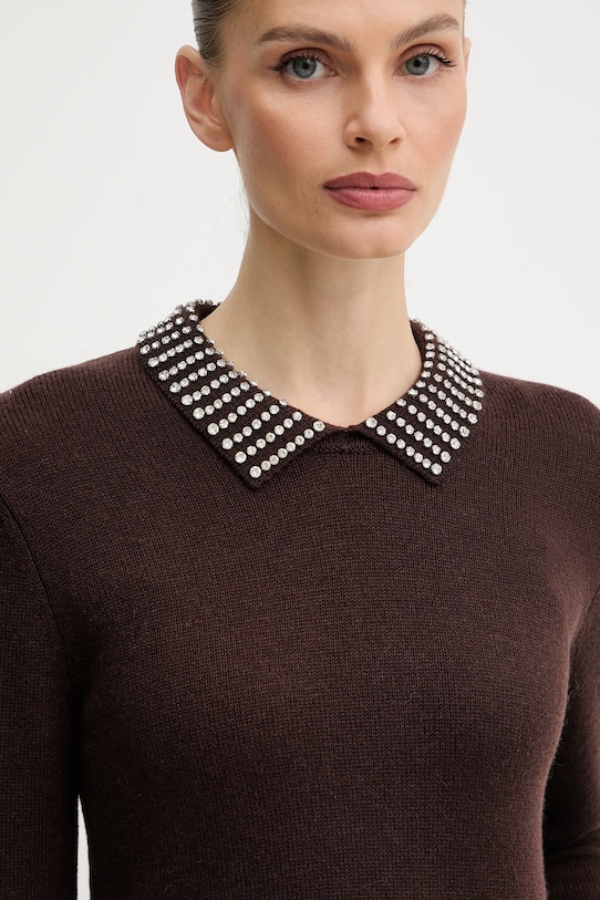 Pinko pulover din amestec de lână maro 105530.A2S4