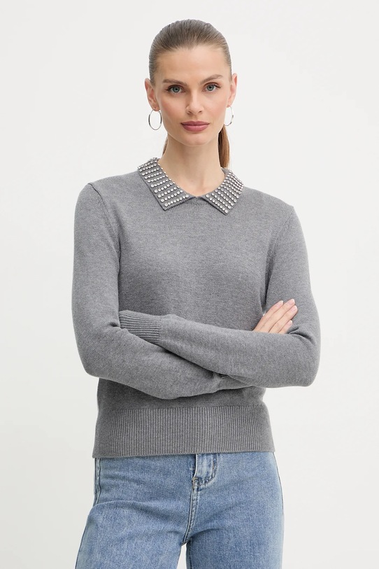 Pulover s primesjo volne Pinko Srednje debeline siva 105530.A2S4