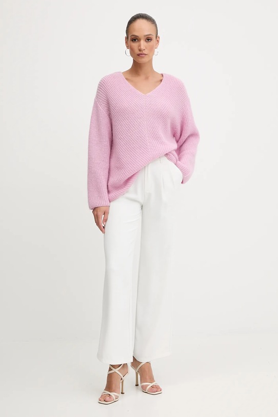 Μάλλινο πουλόβερ Pinko 105564.A2S5 ροζ AW25