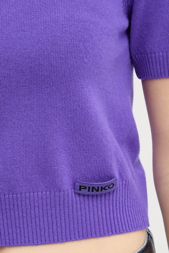 Vlněné polo tričko Pinko 105450.A2Q9 fialová