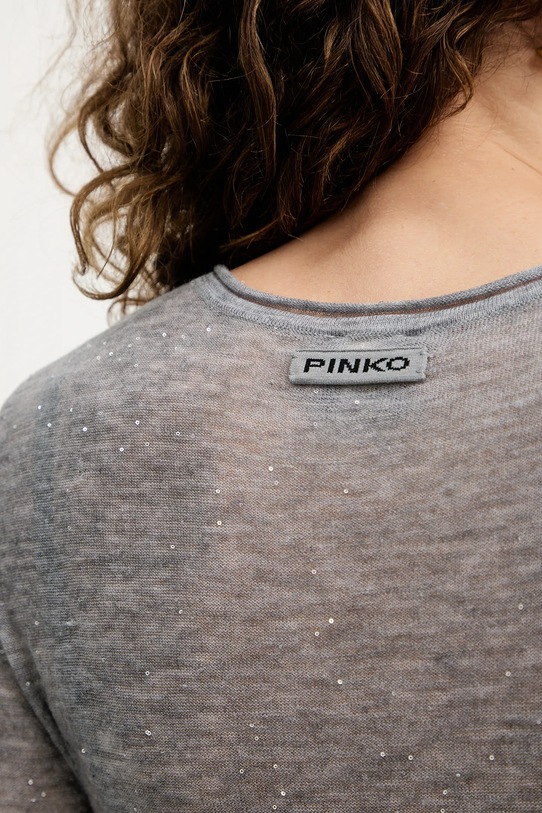 Λινό πουλόβερ Pinko 105398.A2PM γκρί