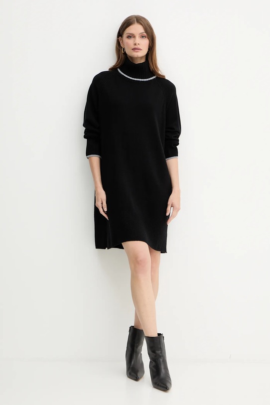 Vlněné šaty Pinko 105449.A2Q9 černá AW25