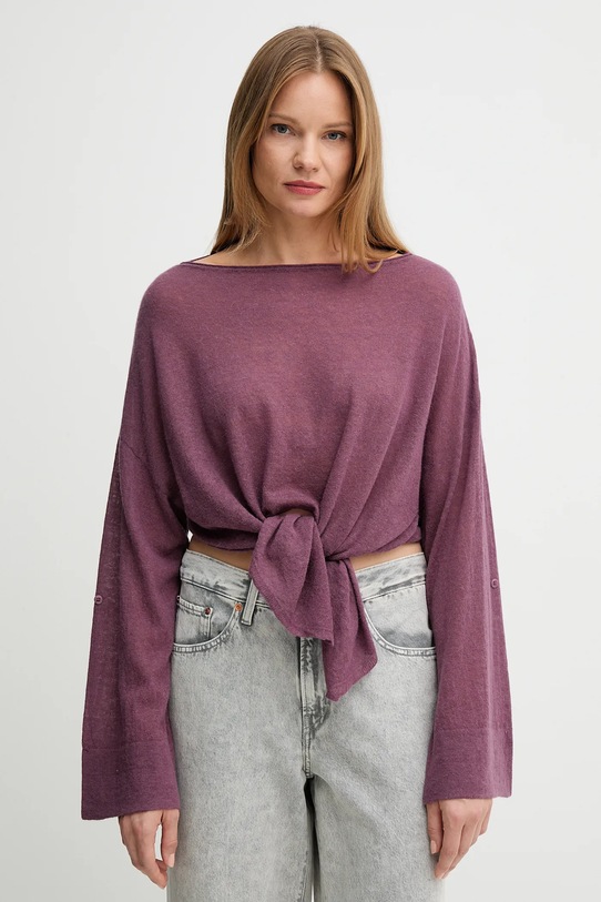 United Colors of Benetton pulover de lână subtiri violet 109PD10E1