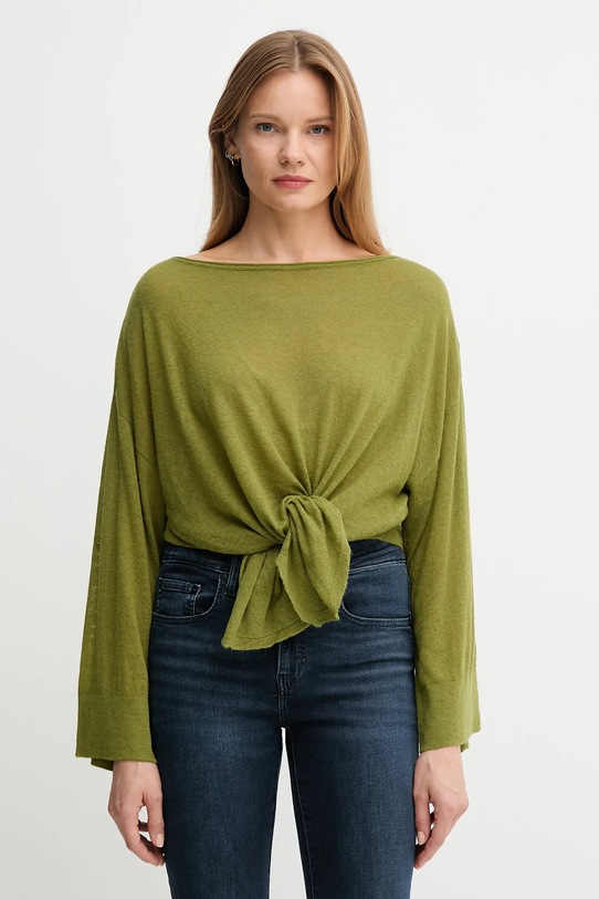 United Colors of Benetton pulover de lână subtiri verde 109PD10E1