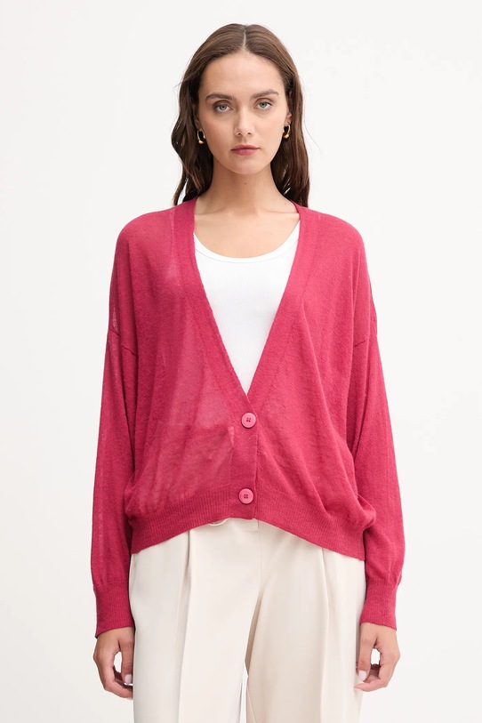 United Colors of Benetton kardigan z wełną cienka różowy 109PD6056