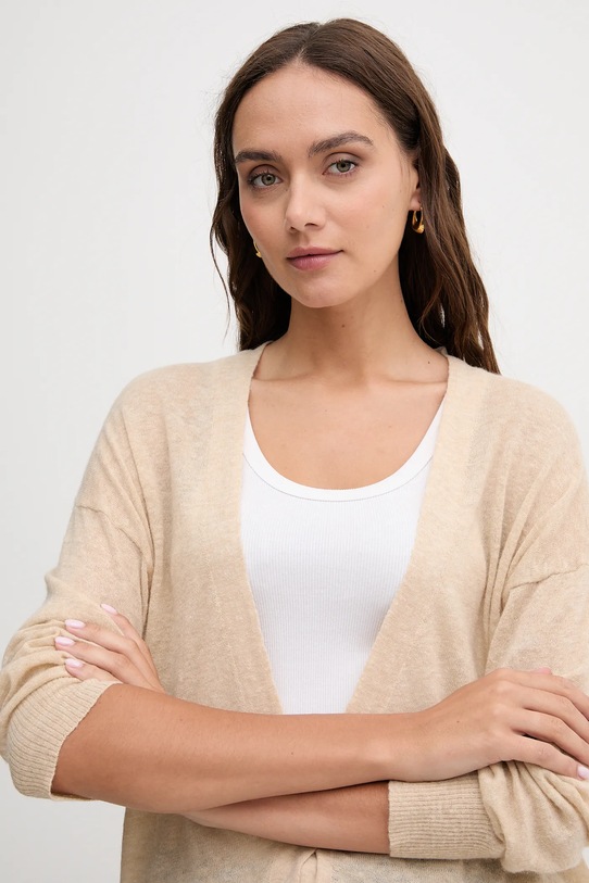 United Colors of Benetton kardigan z wełną beżowy 109PD6056