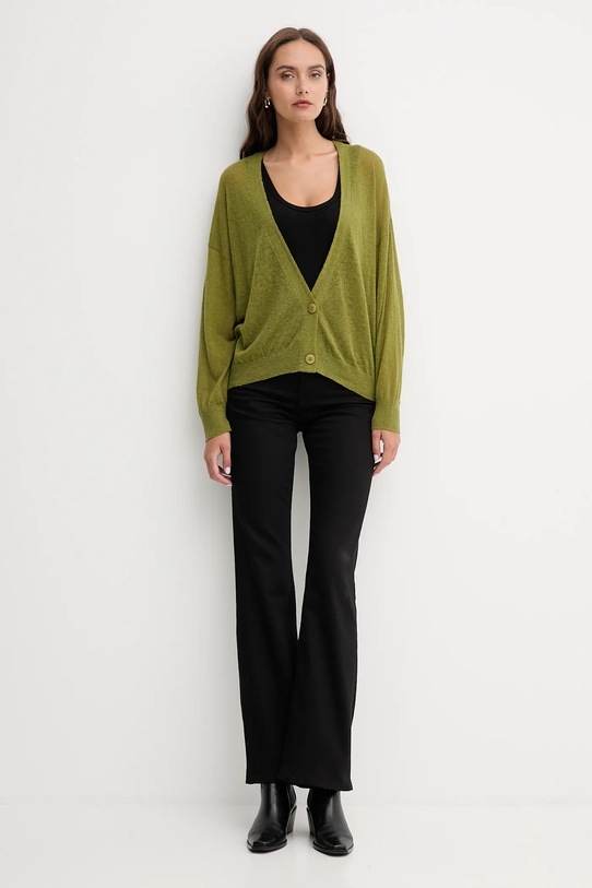 United Colors of Benetton kardigan z wełną 109PD6056 zielony AW25