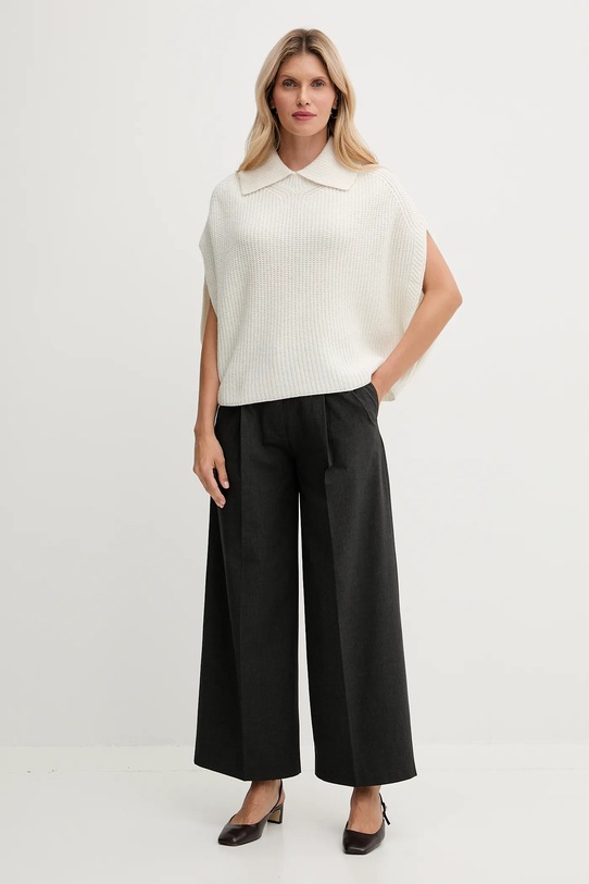 United Colors of Benetton poncho de lână 1344DU01K crem AW25