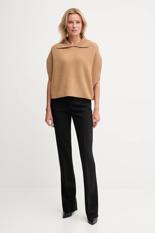 United Colors of Benetton poncho z dodatkiem wełny 1344DU01K zielony AW25