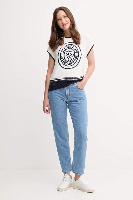 Bavlněná vesta United Colors of Benetton 1494E10EH bílá AW25