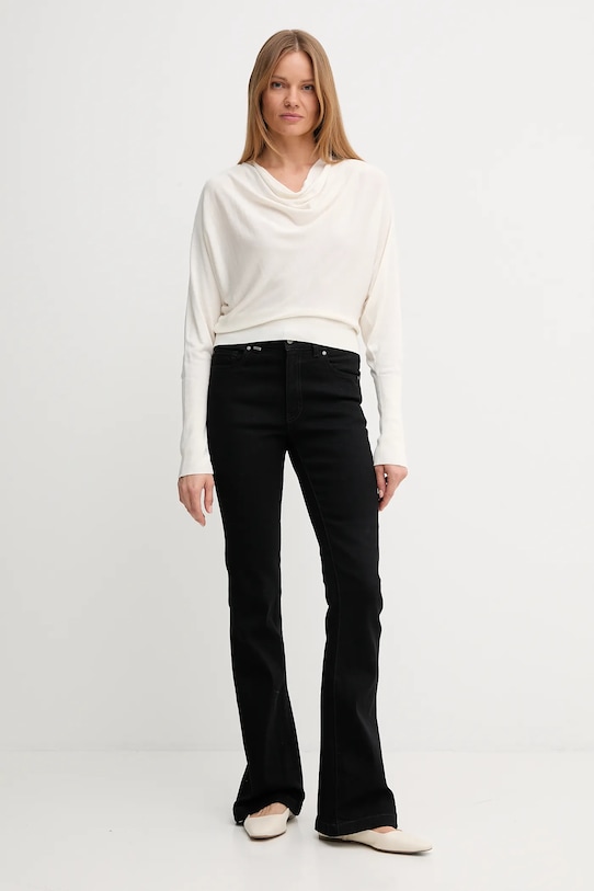 United Colors of Benetton sweter z jedwabiem 1ZRED10E8 beżowy AW25