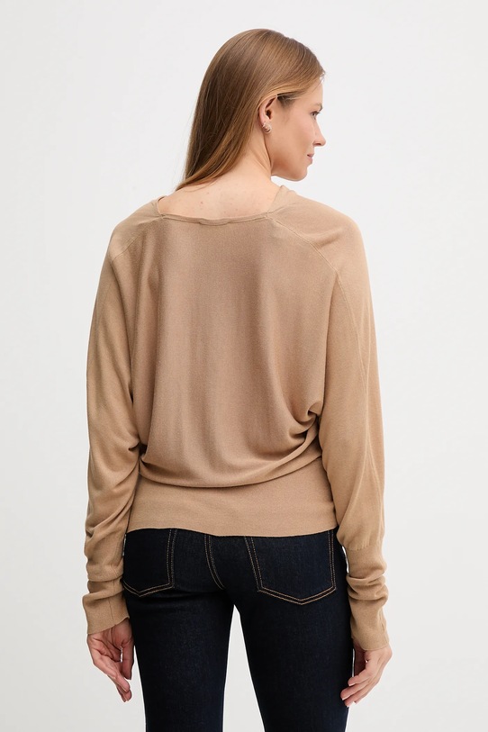 Odzież United Colors of Benetton sweter z jedwabiem 1ZRED10E8 beżowy