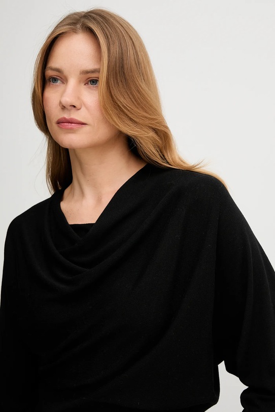 United Colors of Benetton pulover de mătase negru 1ZRED10E8