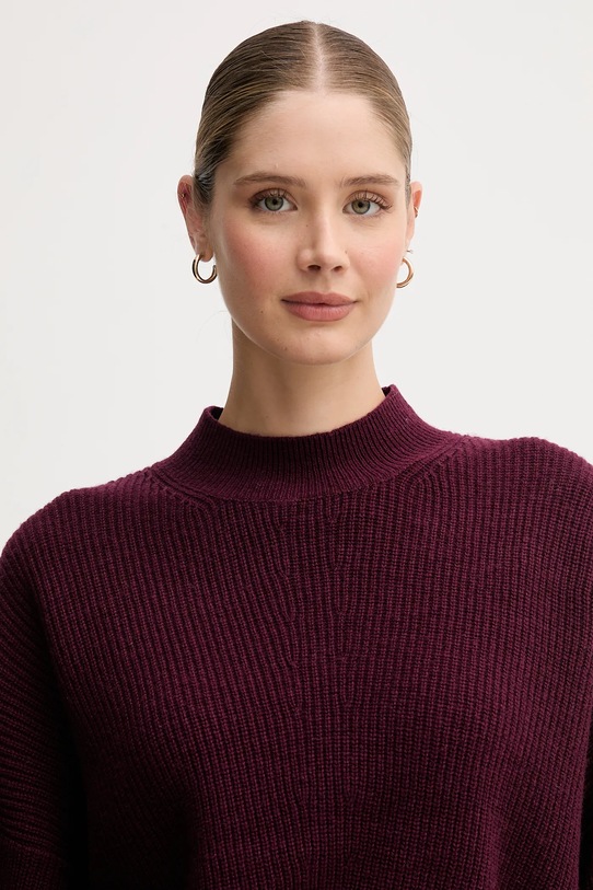 OUI sweter z dodatkiem wełny bordowy 94268