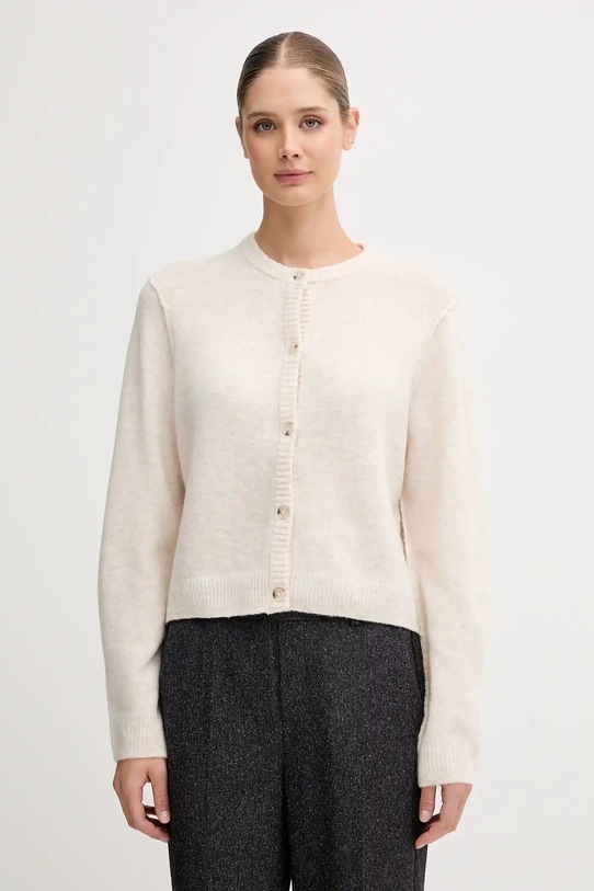 OUI cardigan de lână uni bej 94462