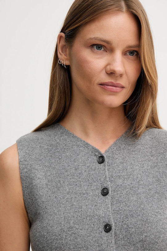 OUI kamizelka z wełną szary 86170