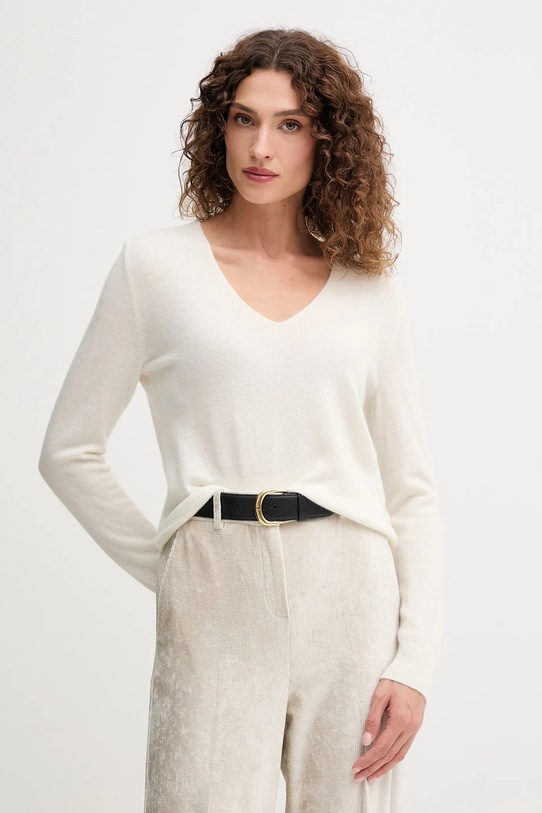 United Colors of Benetton maglione in lana scollo a V beige 1002D401Y