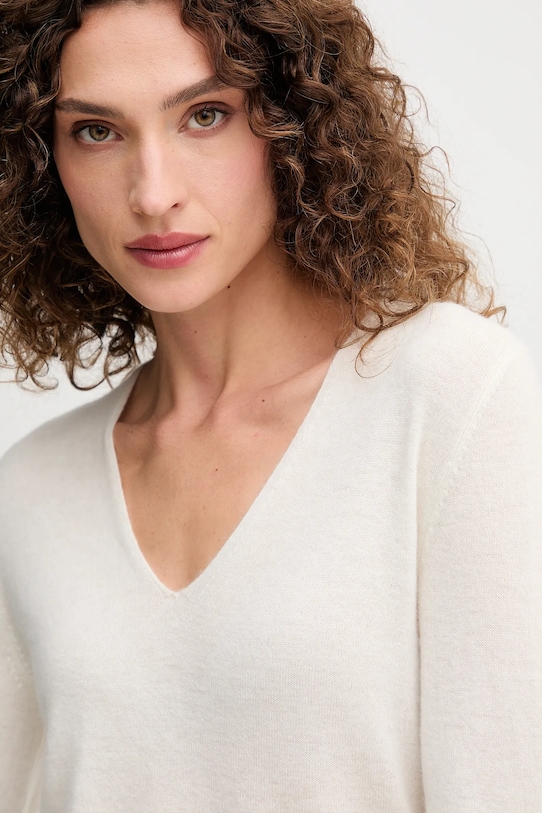 Μάλλινο πουλόβερ United Colors of Benetton μπεζ 1002D401Y