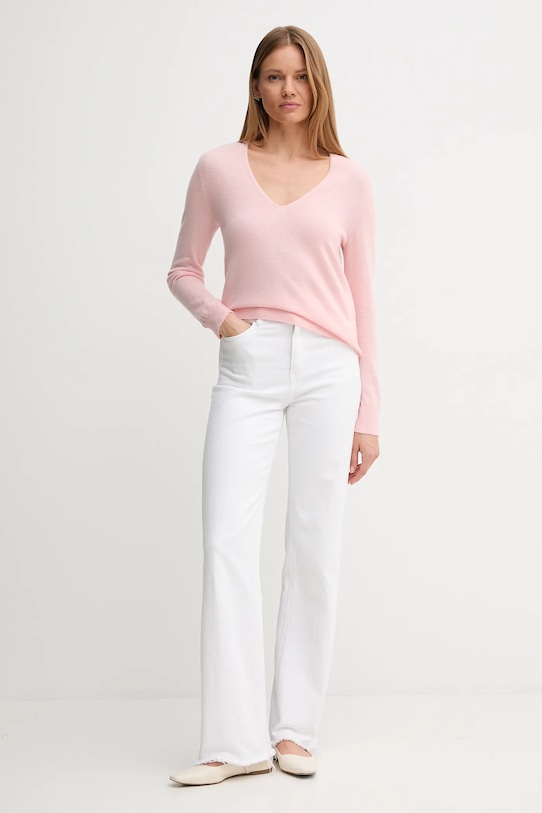 Шерстяной свитер United Colors of Benetton 1002D401Y розовый AW25