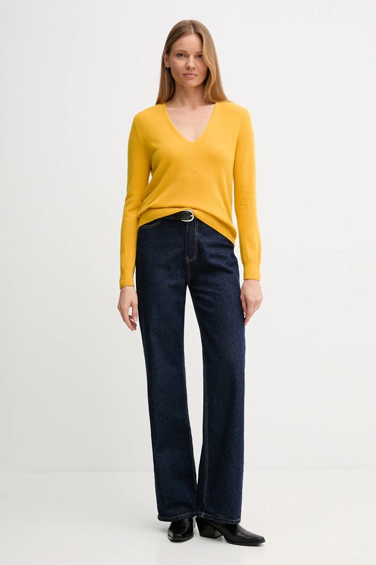 Вълнен пуловер United Colors of Benetton 1002D401Y жълт AW25