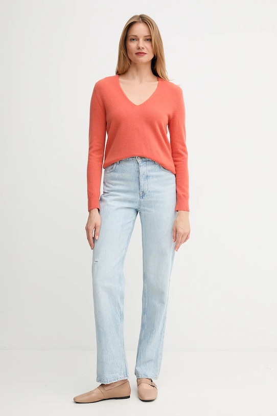 Vlnený sveter United Colors of Benetton 1002D401Y oranžová AW25