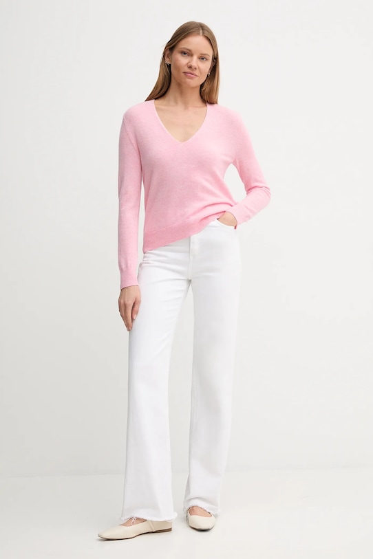 Вълнен пуловер United Colors of Benetton 1002D401Y розов AW25