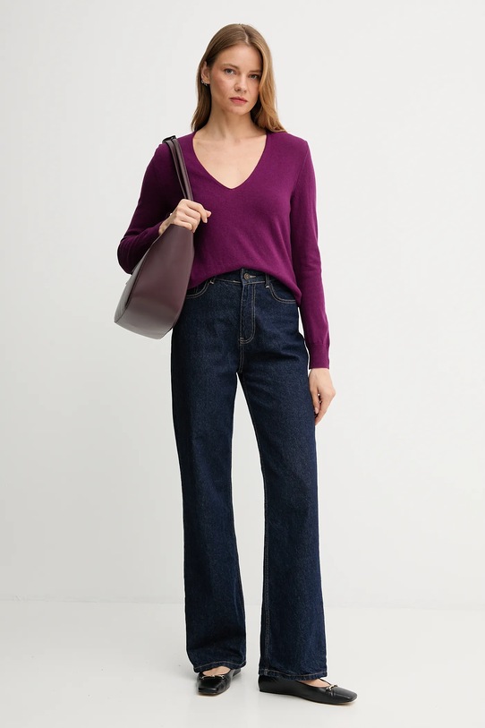 Μάλλινο πουλόβερ United Colors of Benetton 1002D401Y μωβ AW25