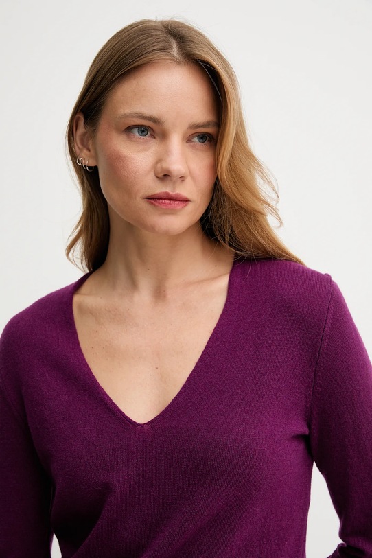 Μάλλινο πουλόβερ United Colors of Benetton μωβ 1002D401Y