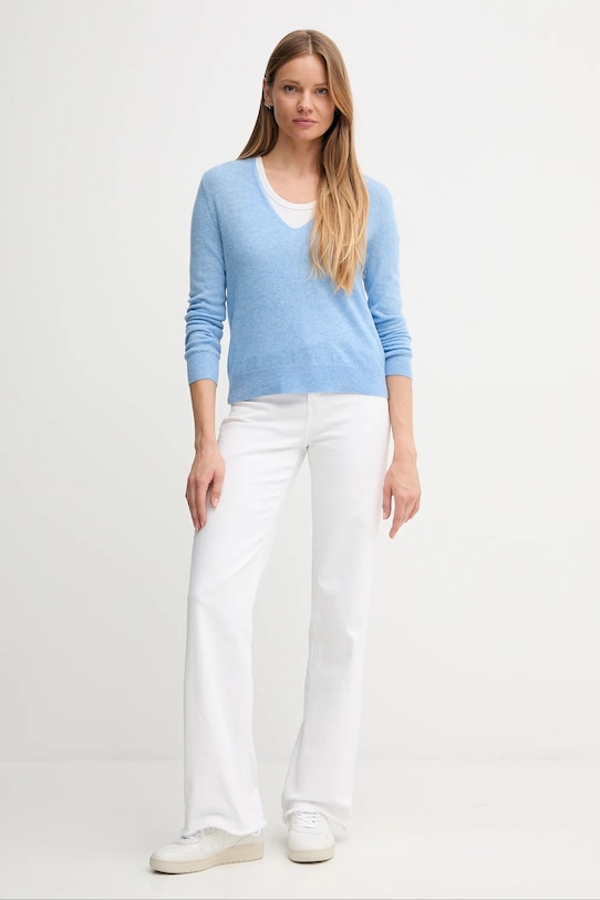 United Colors of Benetton sweter wełniany 1002D401Y niebieski AW25