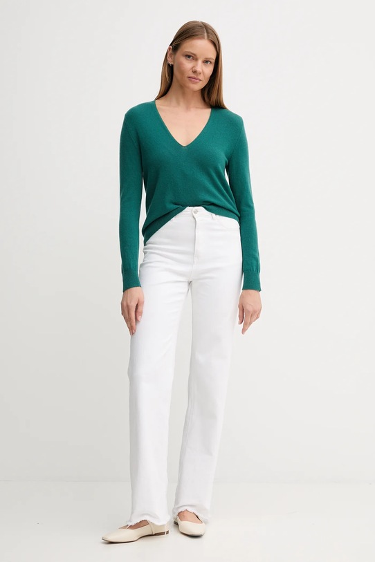United Colors of Benetton sweter wełniany 1002D401Y zielony AW25