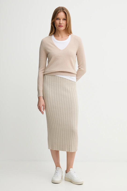 United Colors of Benetton sweter wełniany 1002D401Y beżowy AW25