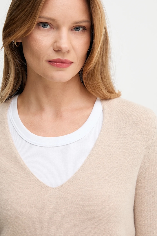 United Colors of Benetton sweter wełniany beżowy 1002D401Y