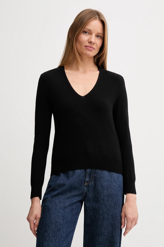 United Colors of Benetton maglione in lana scollo a V nero 1002D401Y