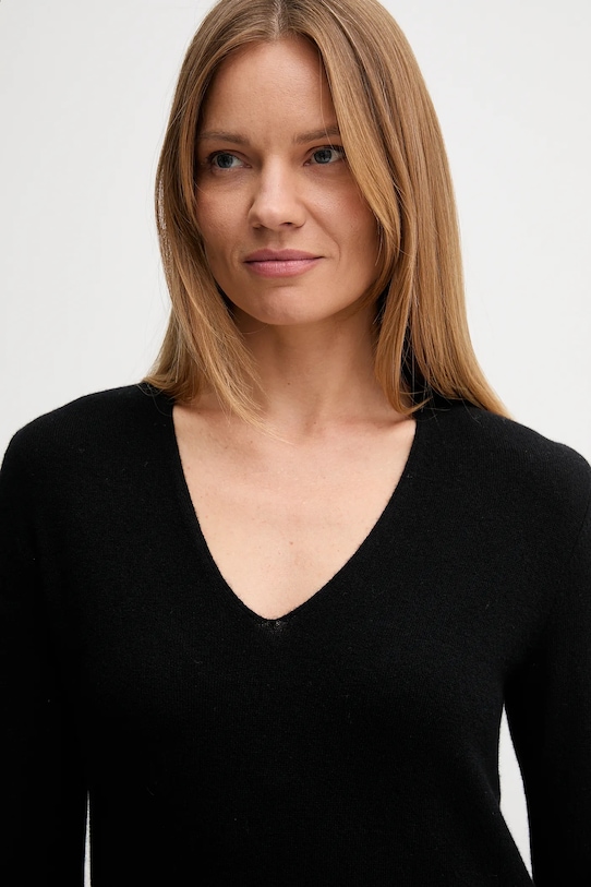 United Colors of Benetton pulover de lână negru 1002D401Y